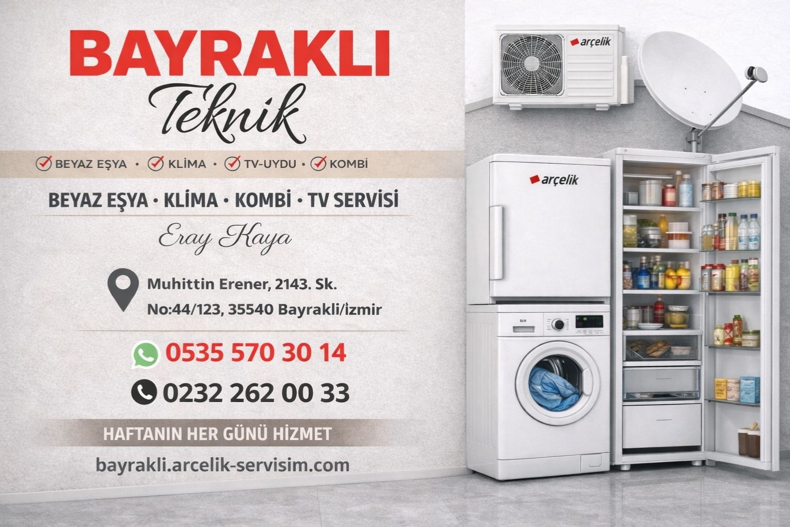 bayraklı arçelik servisi
