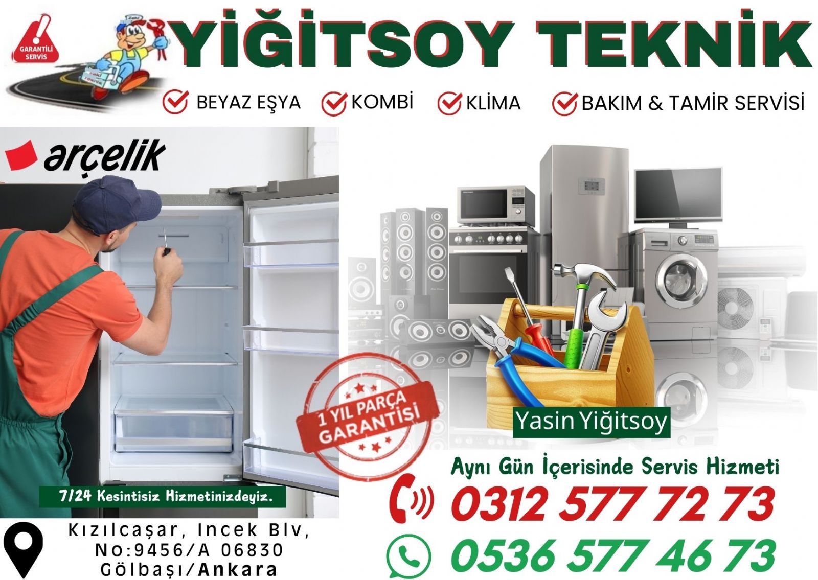 incek - beyaz esya - servisi