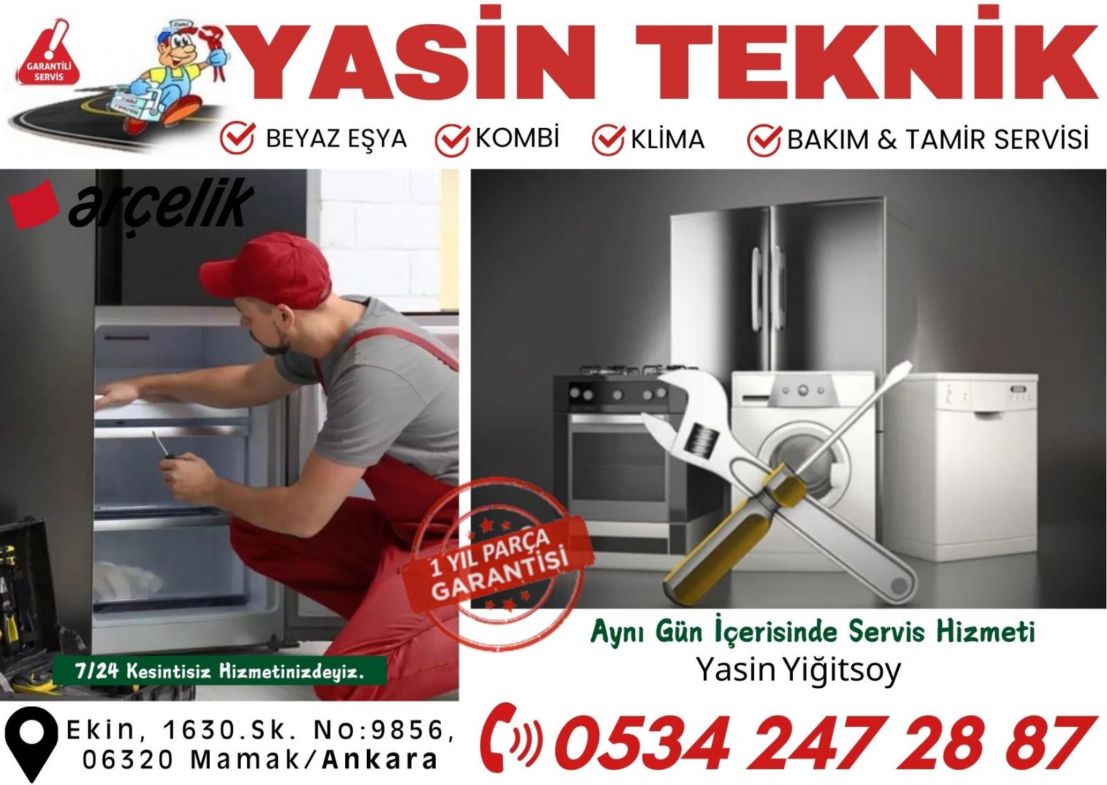 mamak - beyaz esya - servisi